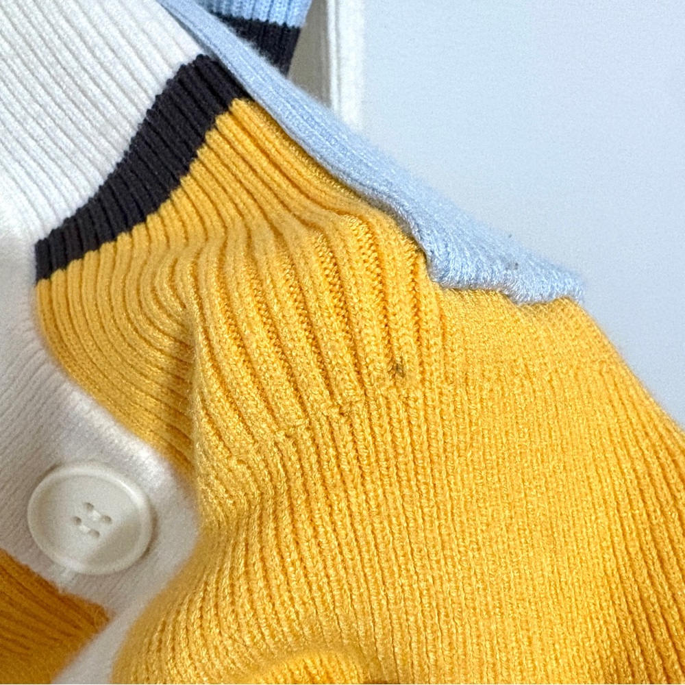 ModCloth Color-block Striped Women's Button Cardigan Knit Sweater Size Large - Picture 7 of 8